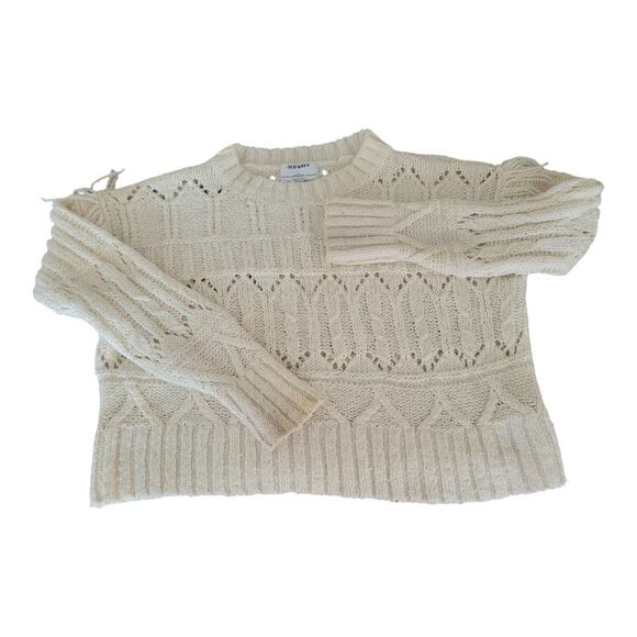 Old Navy‎ Textured Fringe Cropped Pullover Sweater Long Sleeve - Picture 7 of 12